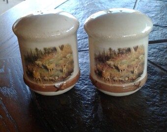 Vintage Deer salt and pepper shakers