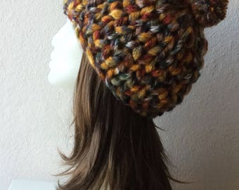 Chunky Beanie, Pom Pom Beanie, Chunky Knit Hat,