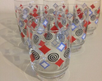 Schnapps glasses, with Designaufruck, vintage