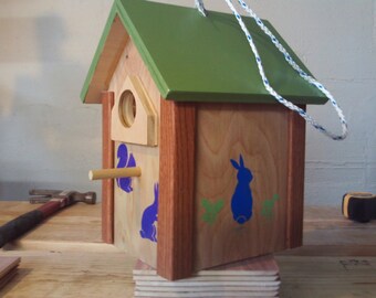 Decorative birdhouse, hand painted with various animals