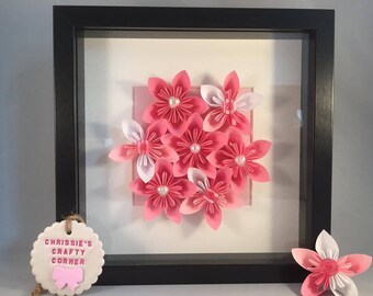 forever flowers box frame paper flowers wall art home paper flower boxes