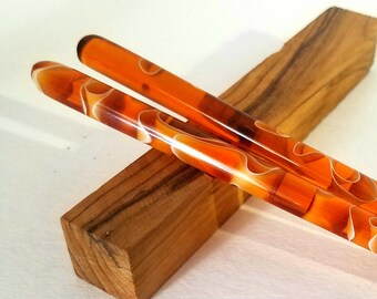 Amber themed acrylic "water" 6" hairstick (choose one or more)