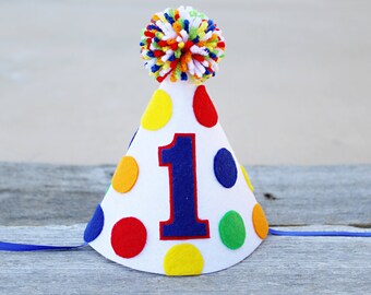 Boys 1st Birthday Party Hat - Primary Colors - Sesame Street Elmo - Hungry Caterpillar First Birthday Cake Smash Hat