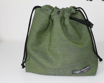 Drawstring project bag, medium size, 2-3 skeins.