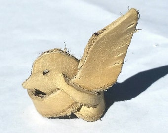 Handmade Leather Dove Ring