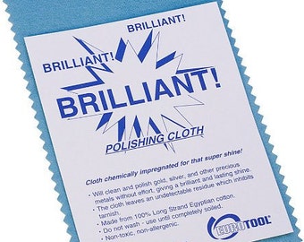 Brilliant! Anti-Tarnish Polishing Cloth By EuroTool, Chemically Impregnated for Super Shine! Gold, Sterling Silver, Other Precious Metals