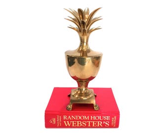 Large Vintage Brass Pineapple Urn - Mid Century Brass Pineapple Urn - Hollywood Regency Brass Pineapple Urn - Brass Pineapple Container
