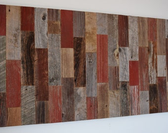 Wood Wall Art Reclaimed Old 1800s Barn Wood Wall Hanging 25" x 48" Mural Barn Wood Sculpture Custom Made