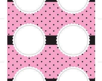Printable Labels - Pink Retro Black Dots- Soap Labels -DIY Multi Purpose Labels – Instant Download