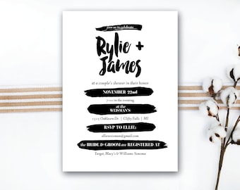 INSTANT DOWNLOAD couple's shower invitation / wedding shower / engagement party / his and hers shower / modern invitation