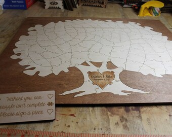 Elegant Bordered Tree Puzzle Guest Book | Wedding Tree Puzzle | Guest Book Alternative | Unique Wedding Guest Book | Rustic Wedding