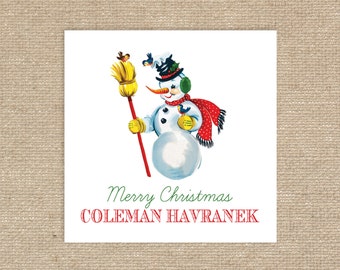Digital Christmas Snowman Tags