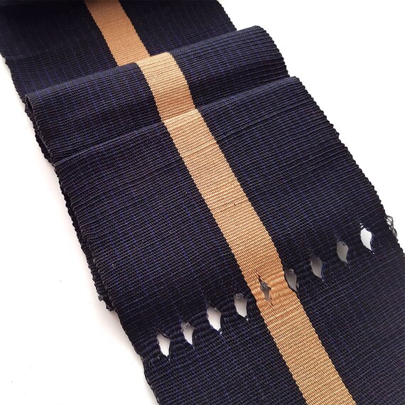 Woven Fabric Strip Fabric Sold by the Metre Blue and Beige