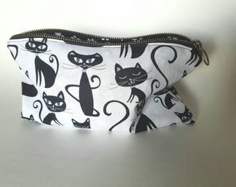 Cat Zipper Pouch / Cat Cosmetic Bag