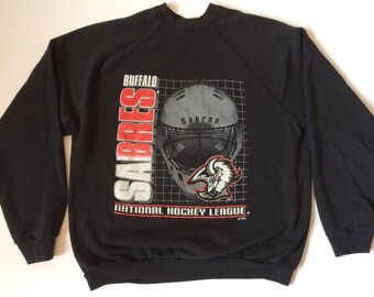 Vintage Buffalo Sabres Helmet Sweatshirt Size Large