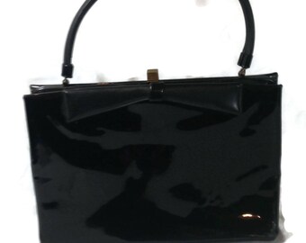 Vintage Black Patent Leather Purse