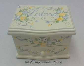 personalized musical jewelry box,grey,gray,yellow,roses,girls jewelry box,musical ballerina box,personalized gift,musical jewelry box