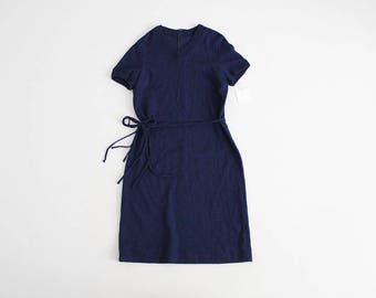 navy blue dress | blue knit dress | v neck knit dress