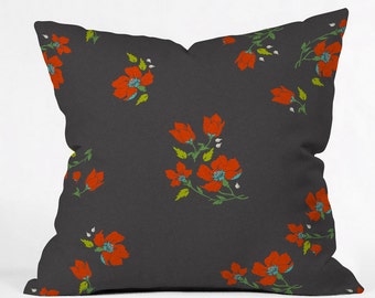 Bohemian Farmhouse Floral Throw Pillow