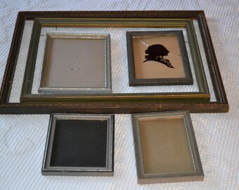 6 Vintage Wooden Picture Frames, Decorative