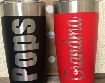 20 oz Custom Engraved Bison Tumbler