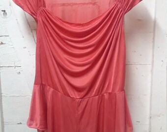 Vintage John Kloss for Cira Small Pink Romper 100% Polyester Short and short sleeve one piece romper