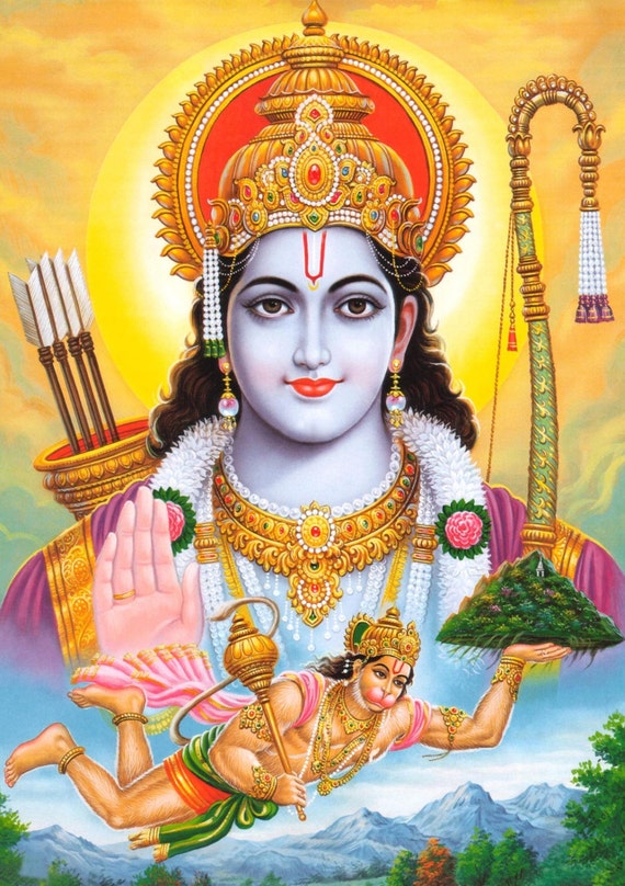 Lord Rama Hindu God  Hindu Print Hindu POSTER Hindu Art  Indian 
