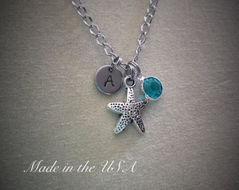 Starfish necklace,Silver starfish necklace. Starfish charm necklace. Starfish jewelry. Gift For Her,Personalized,Jewelry