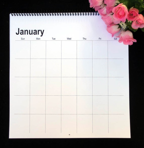Large Square Blank Perpetual Wall Calendar 12x11.5