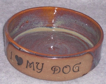 Ceramic Dog bowl, Dog Lover, Handmade Dog Bowl, Dog Food Bowl, Dog Water Bowl, Stoneware Dog Bowl, Dog Dish, Novelty Bowl, Ready to Ship,DB1