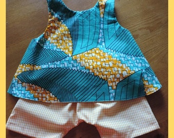 Criss-cross apron or sundress with matching shorts