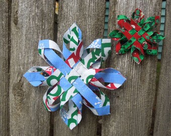 Set of 6 Fabric Christmas Ornaments