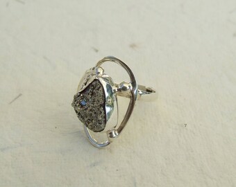 Pyrite and silver ring. Size 53