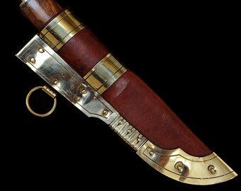 Viking knife with stealth with sharp blade. Seax. Gotland knife.
