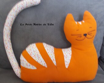 orange tabby cat floral multicolor