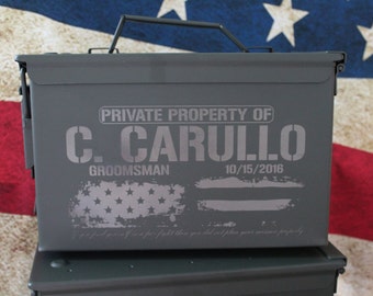 Ammunition Box, Groomsman Gift Box, Personalized Ammo Can, Wedding Gift, Ammo Gift Box, Man Gift