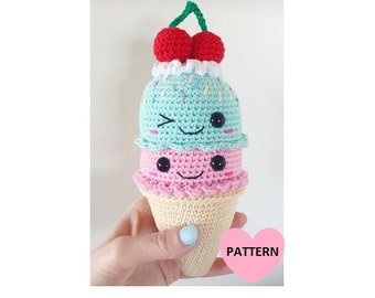 Big ICE CREAM cone - PDF Pattern, amigurumi, crochet