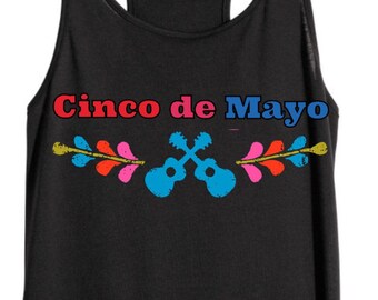 Cinco de Mayo black tank top