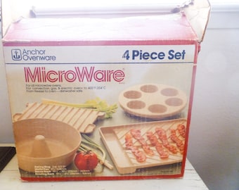 Microwave cookware, Microware, kitchen ware, fast cooking, vintage cooking, vintage microwave, wedding present, housewarming gift