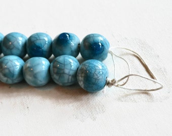 Raku Beads, Turquoise Raku Beads, African Beads, handmade ceramic beads, raku fired beads, beads, clay beads, authentic handmade beads