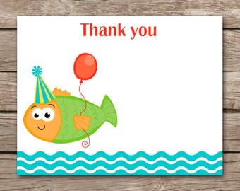 Fish thank you card | Etsy