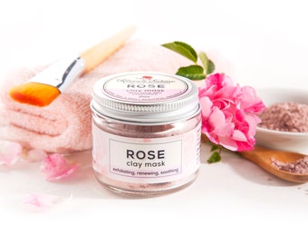 Rose Clay Mask - Exfoliating, Softening, Detoxifying - 2oz