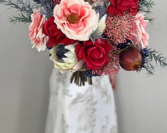 Bohemian Bridal Bouquet - Faux Flowers