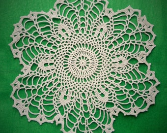 11 inch Doily, White Crochet Lace Doily, White Table Decoration, White Lace Tablecloth, Crochet Cotton Doily, Lace Gift for Her, Rustic Deco