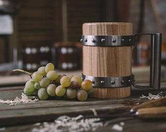 Wooden Beer Mug/ Tankard - Ash wood! Permanent Food safe coating