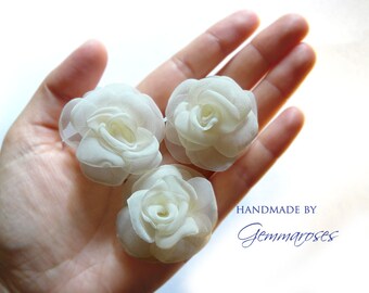 White Handmade Bridal Wedding Hair Pin or Bobby Pin - set of 3