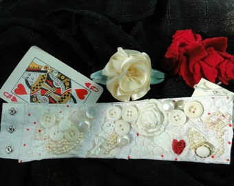 Queen of Hearts Handmade Art Cuff Bracelet