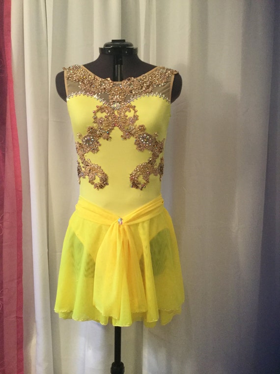 Custom Figure Skating Dress Beauty and the Beast Belle