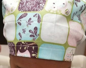 Scrub caps, scrub hat with sleepy, sweet owls
