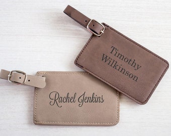 Personalized Luggage Tag: Custom Luggage Tag with Name, Leatherette Luggage Tag, Wedding Party Luggage Tag, SHIPS FAST